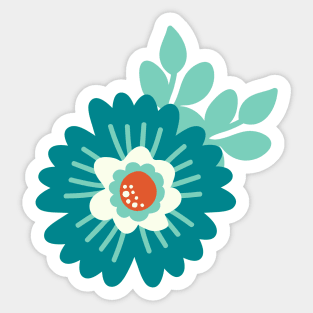 Red, White & Blue Floral Sticker